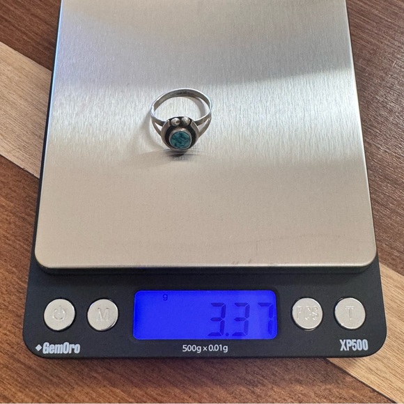 Turquoise Sterling Silver Ring Native Jewelry Size 7.25 weight 3.37 grams - Picture 9 of 9